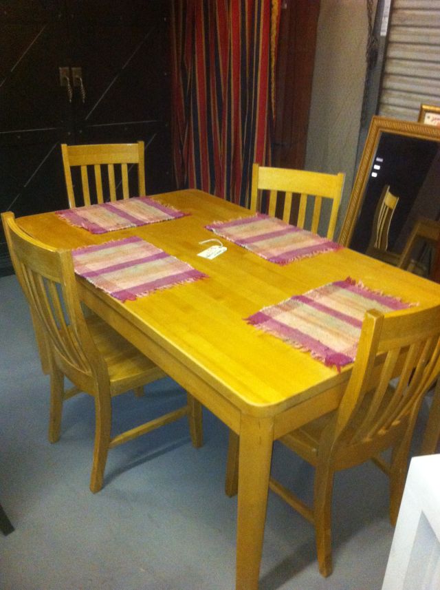 Large Oak Dining Table with Chairs