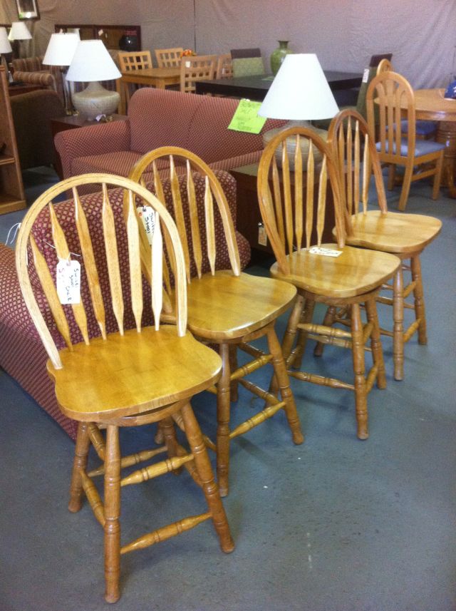 Oak Swivel Bar Stools